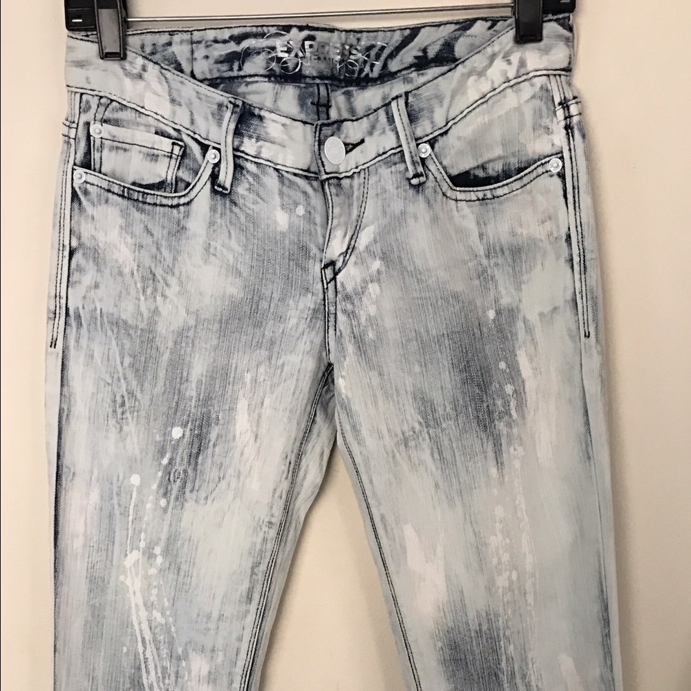 Express Skinny Acid Wash Jeans