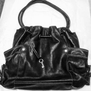 Black Fossil  Castillo Satchel Handbag
