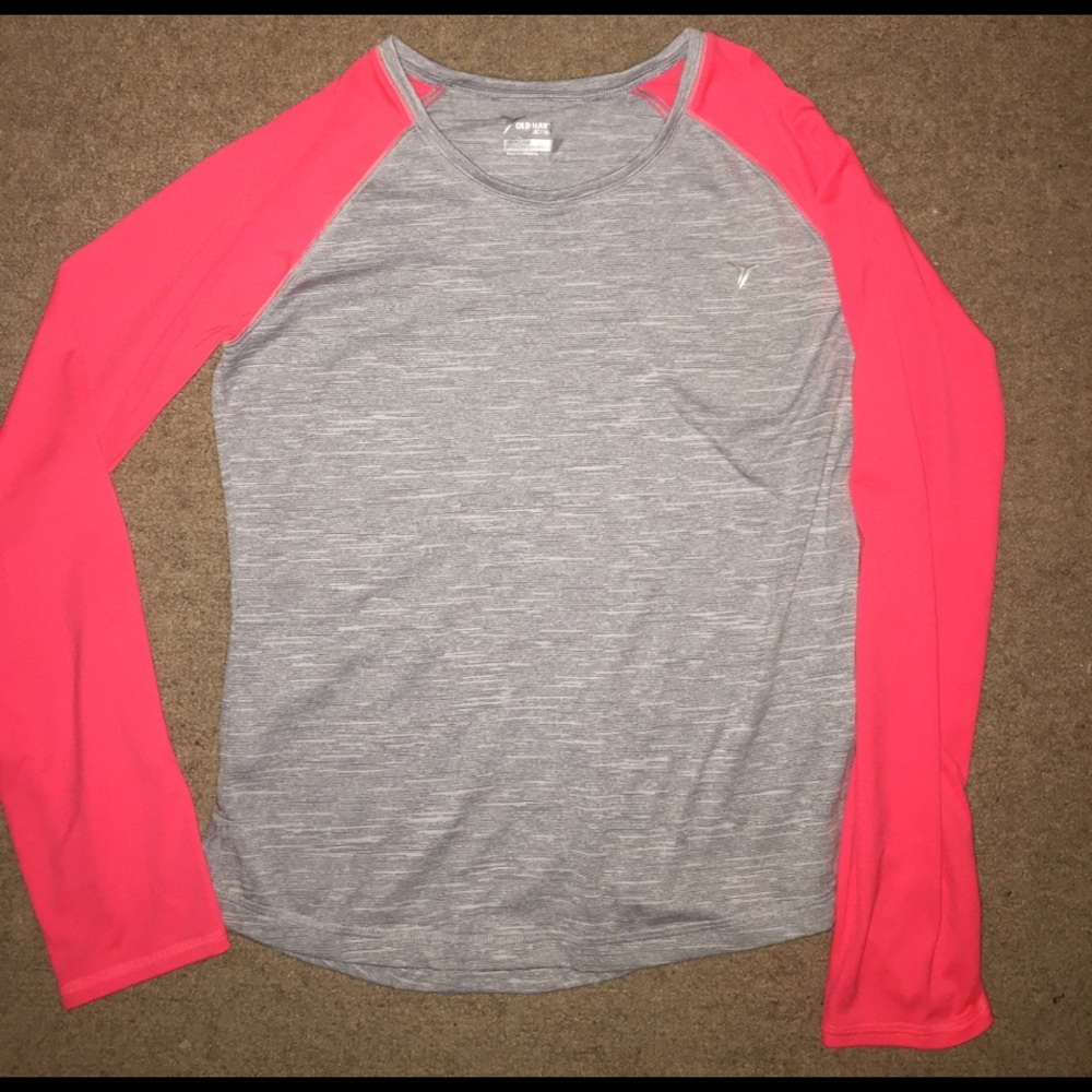 Grey/pink active wear long sleeve