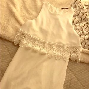 Forever 21 Lace Body Con Dress in White