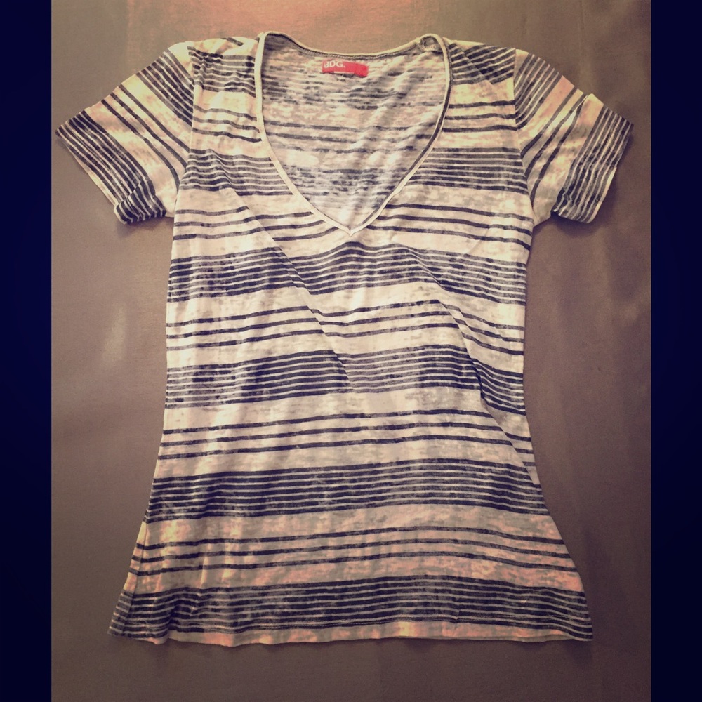 BDG cream and gray striped t-shirt