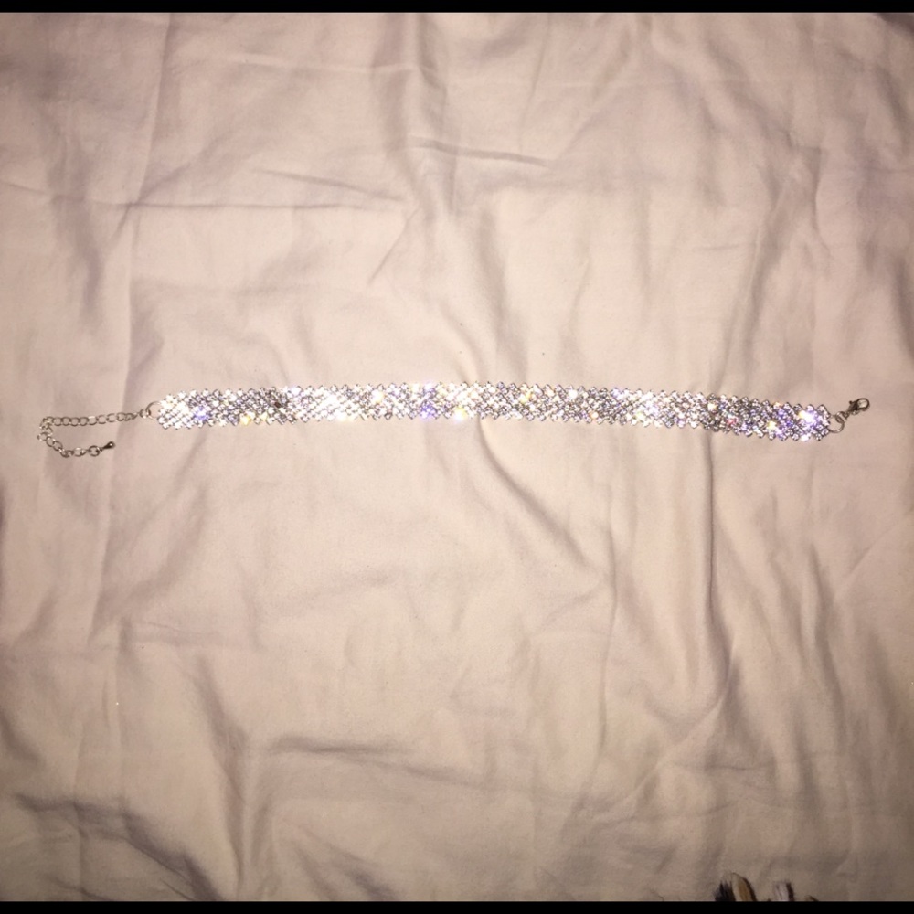 Skinny diamond choker