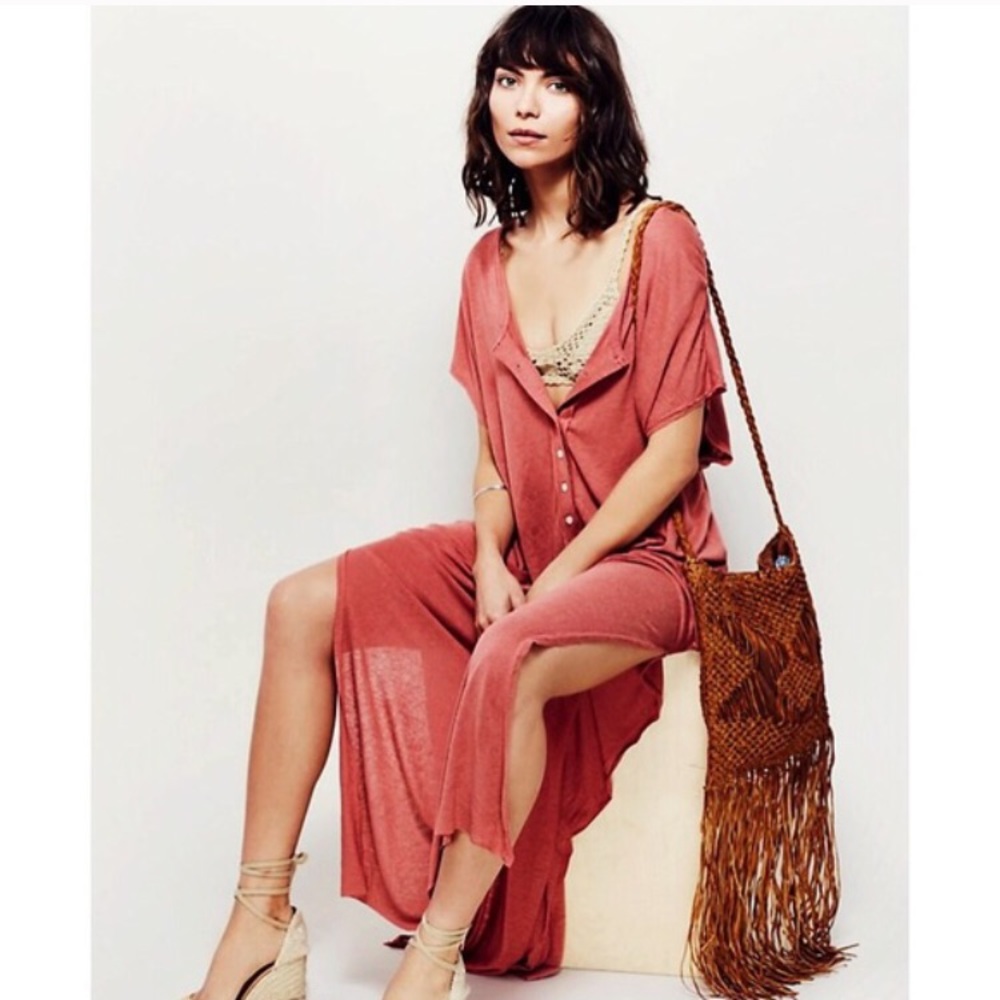 FREE PEOPLE MAXI BURGUNDY RED