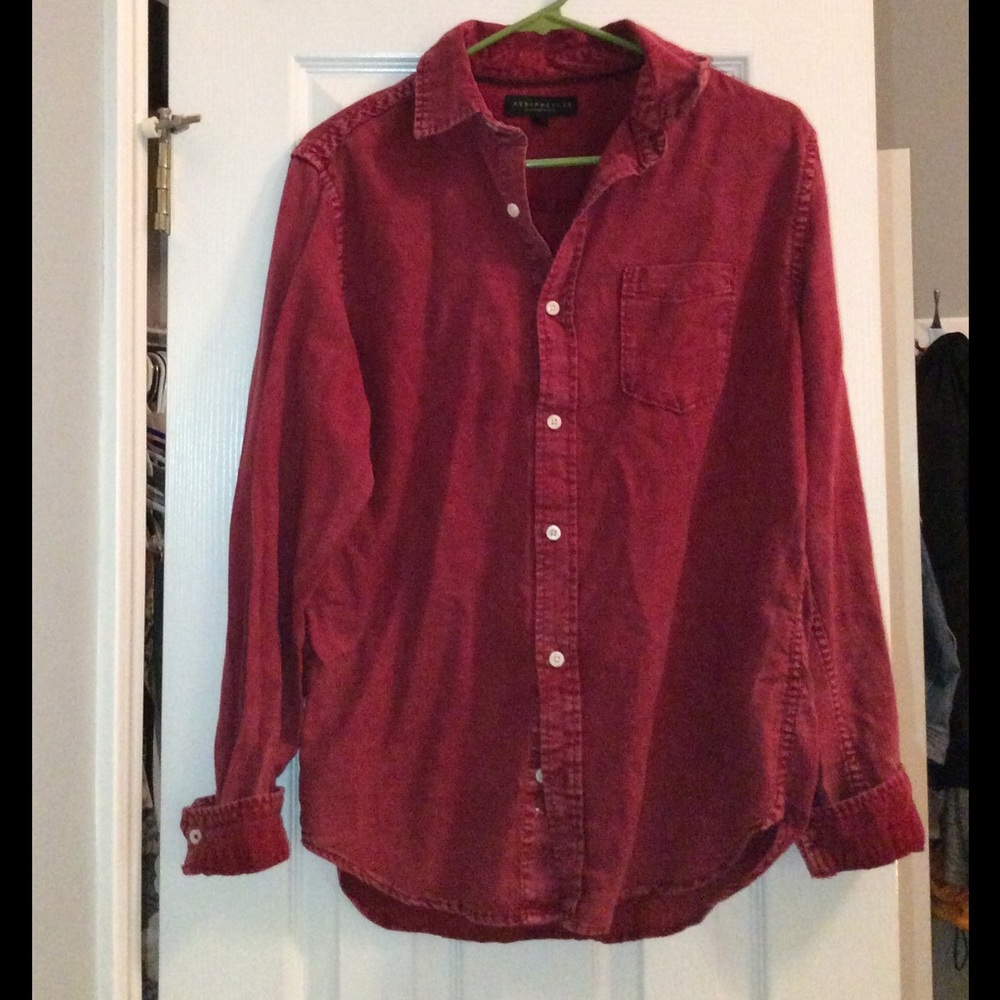 Red Button Down