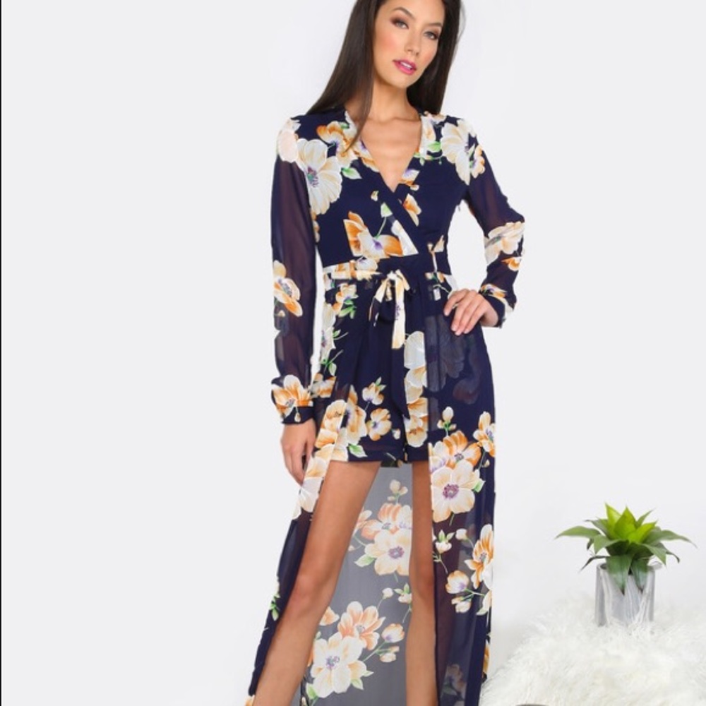 Floral Maxi Skirt Romper