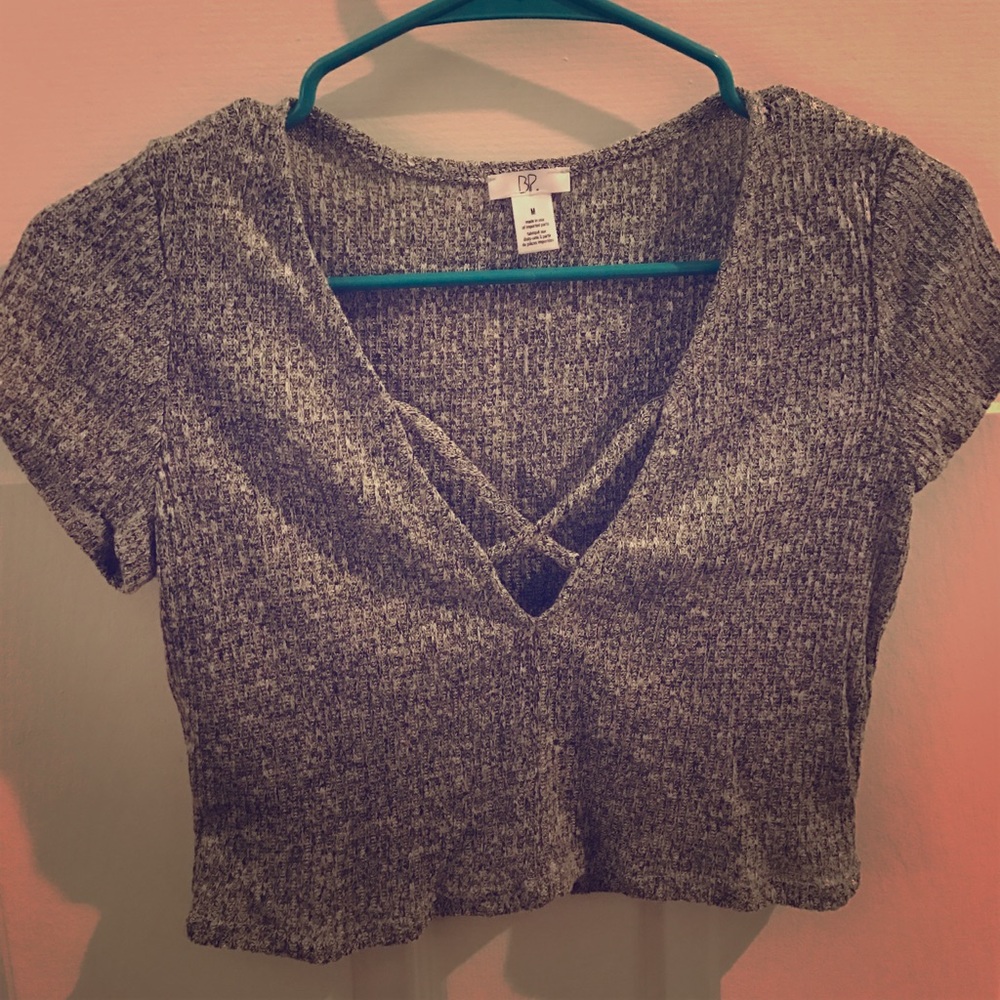 Gray crop top