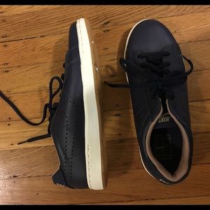 Nike Navy Leather with Tan lining & embroidery