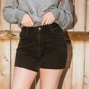 Black Levi's cutoffs