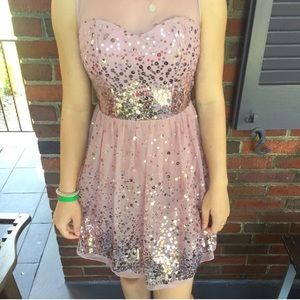 Light pink sequin mini dress