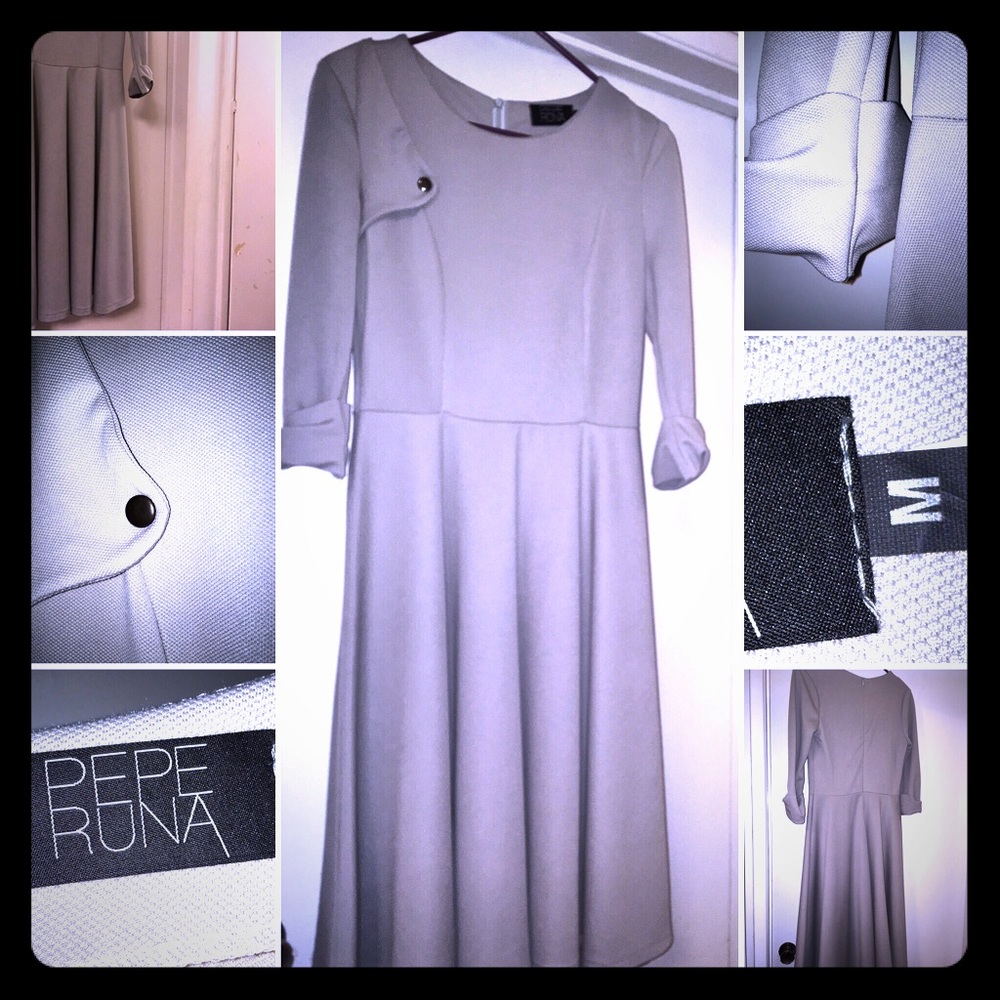 PEPE RUNA LIGHT GREY DRESS