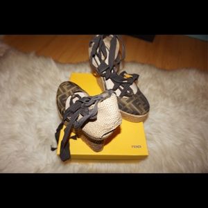 Fendi Canvas wedges