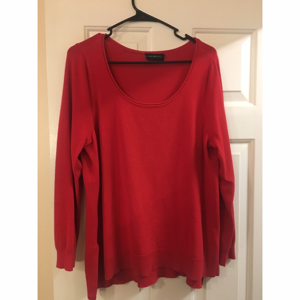 Lane Bryant red long sleeve scoop neck sweater