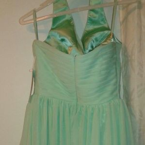Mint halter knee length dress