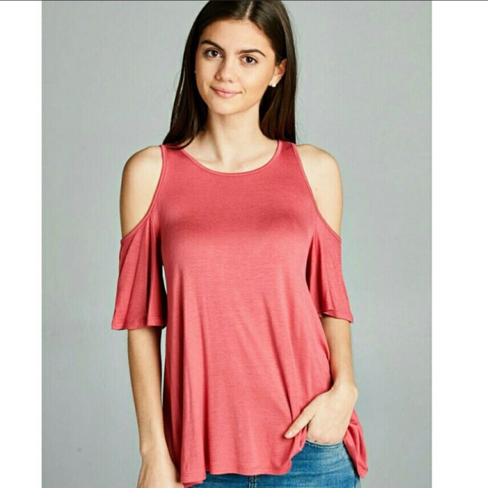 Cutout Shoulder Half Swing Top❤❤ - Picture 2 of 4