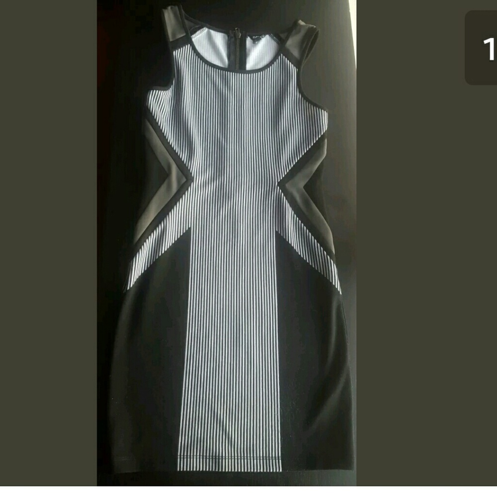 Buffalo Black Gray Sleeveless Striped Dress