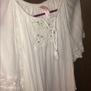 Justice sparkle peasant top
