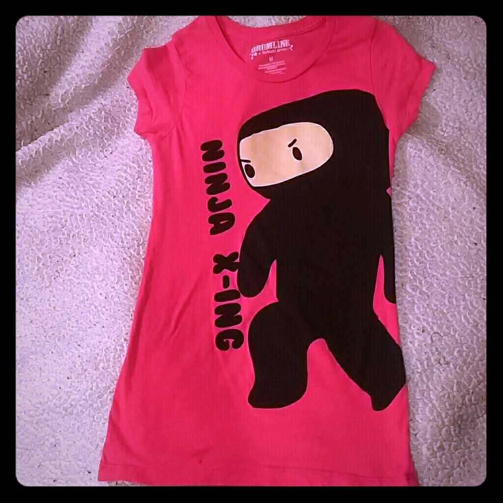Pink ninja x-ing T-shirt