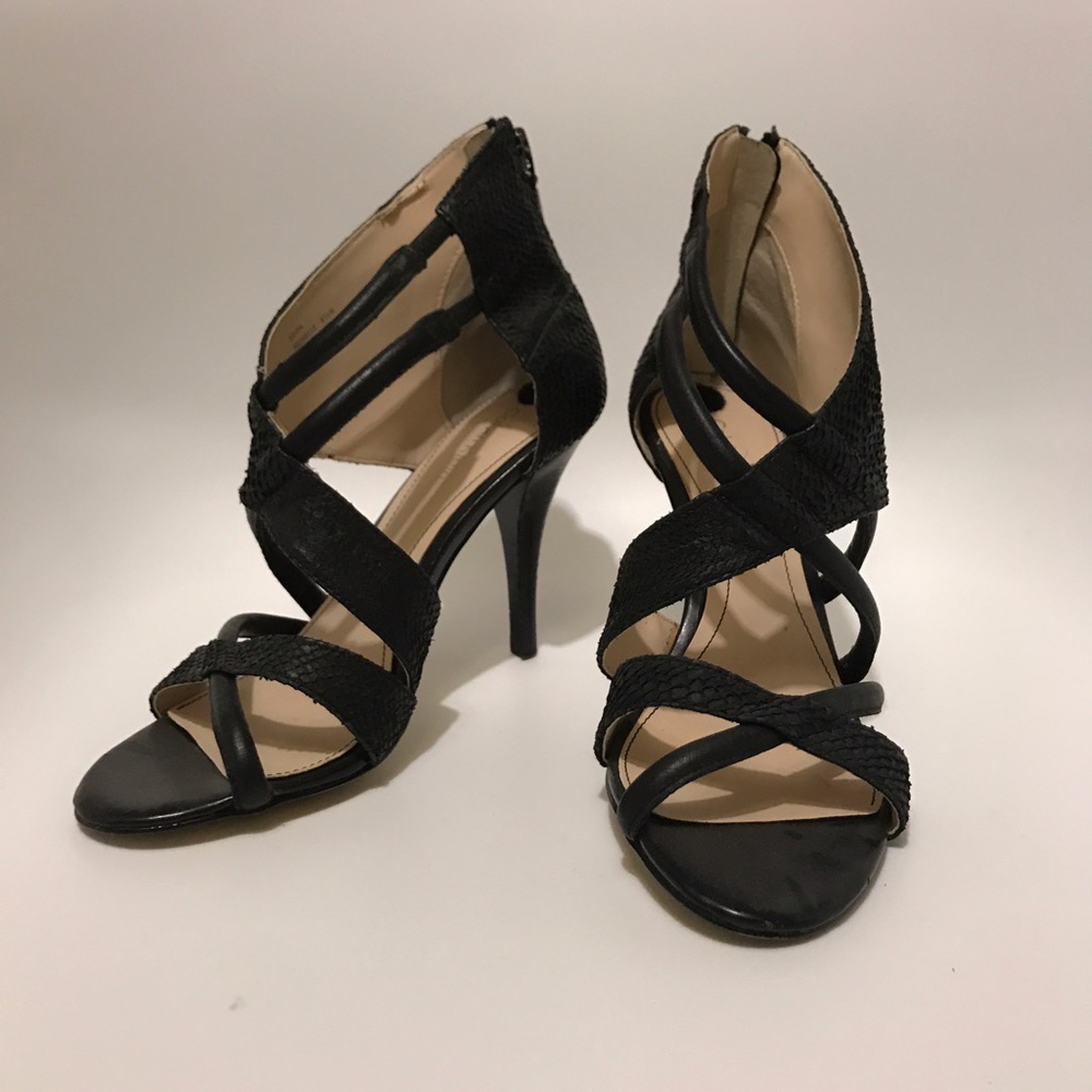 Sexy sexy black Calvin Klein cage stiletto heels