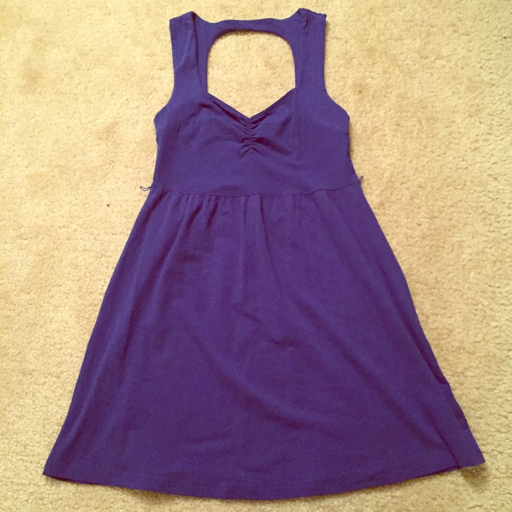 Blue Backless Casual Dress