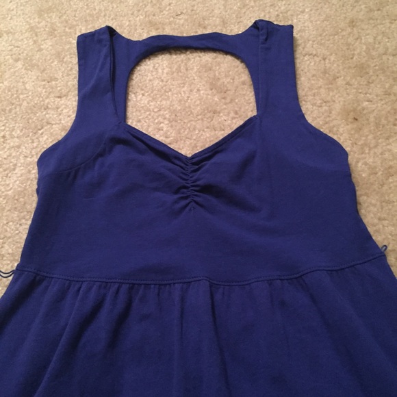 Blue Backless Casual Dress - Picture 2 of 3