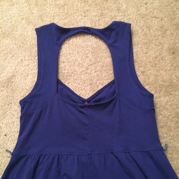Blue Backless Casual Dress - Picture 3 of 3