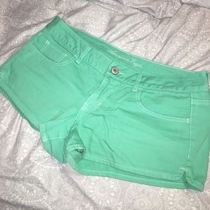 Green American eagle shorts
