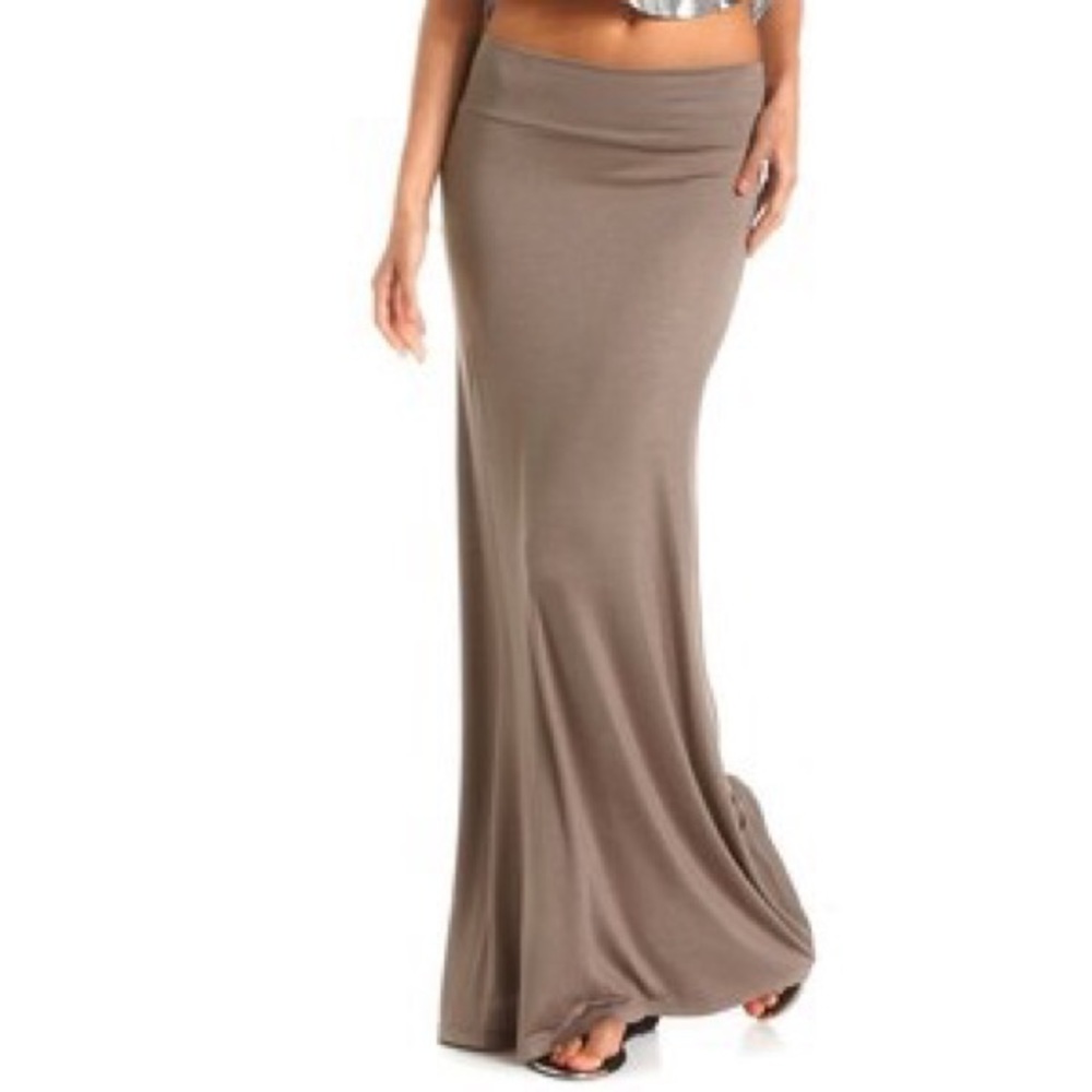CR Sz S Taupe Maxi Skirt