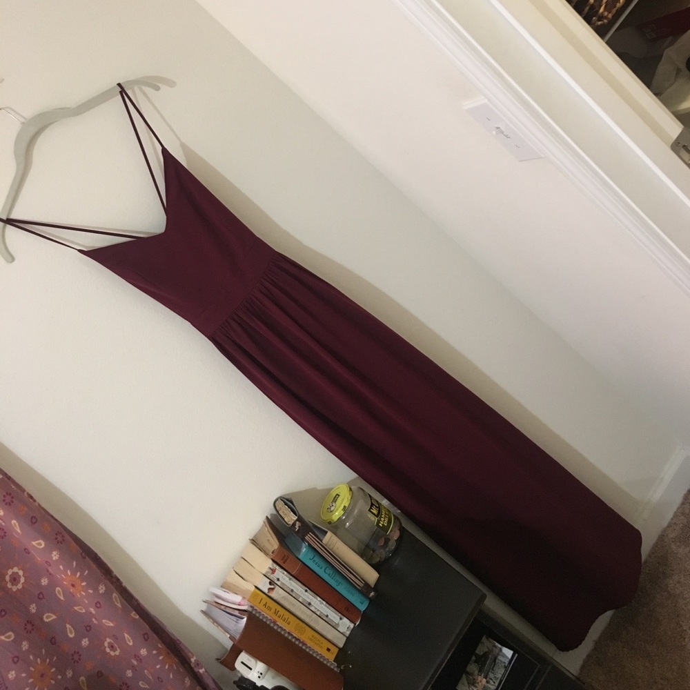 Maroon maxi dress with cross back
