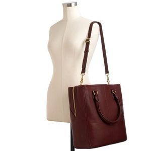 J. Crew biennial tote in oxblood