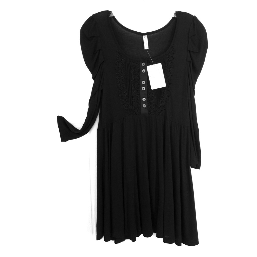 NEW with tag $88 FREE PEOPLE Black Tunic Top Shirt