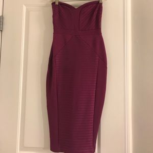 ASOS beautiful eggplant colored strapless dress