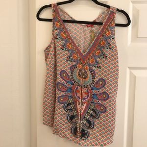 Rhinestone embellished, Printed top. Brand new!
