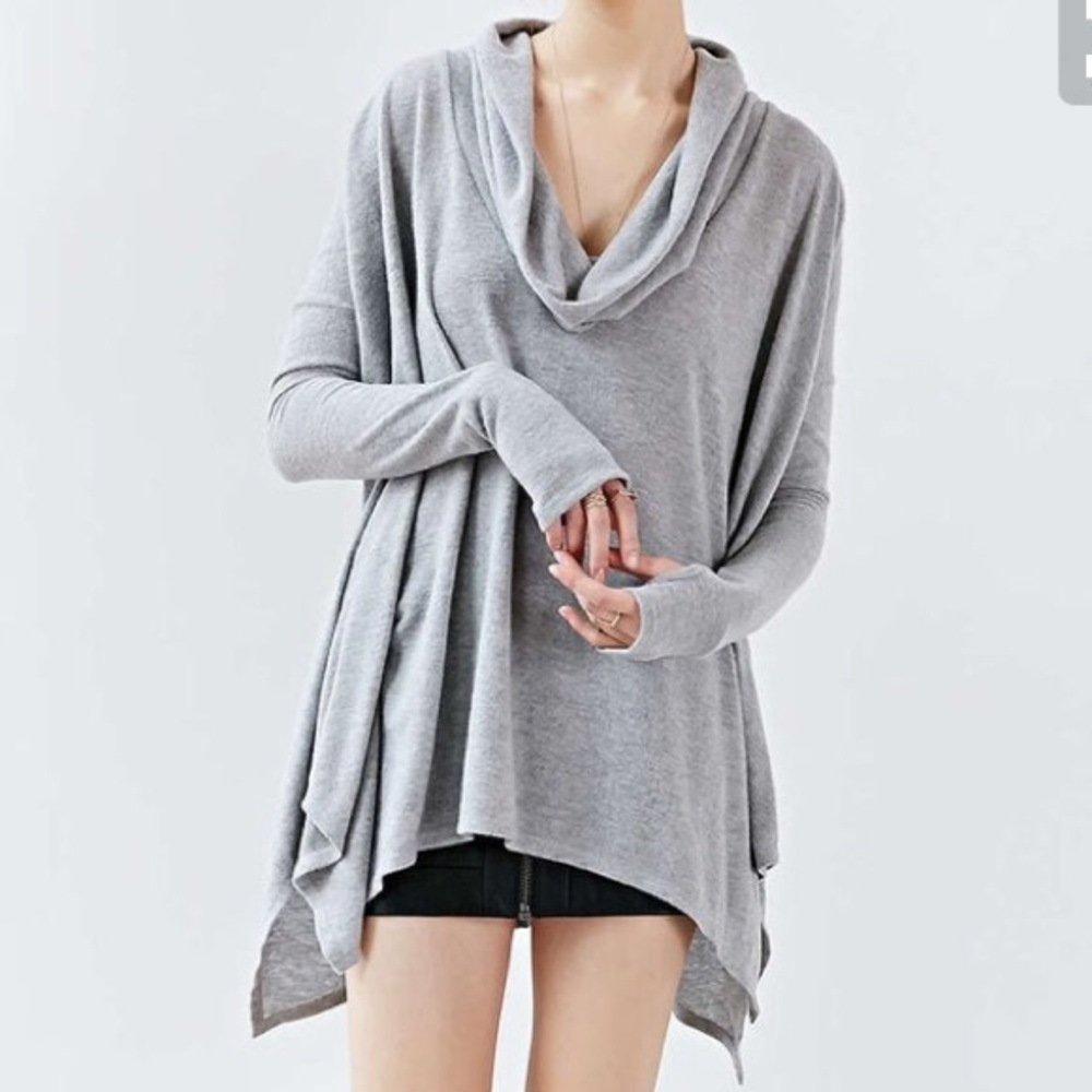 Silence + Noise Cowl Neck Grey Sweater