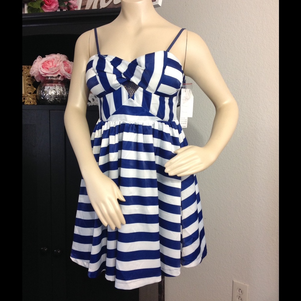 NWT Blue and White Striped Nautical Dress sz Small