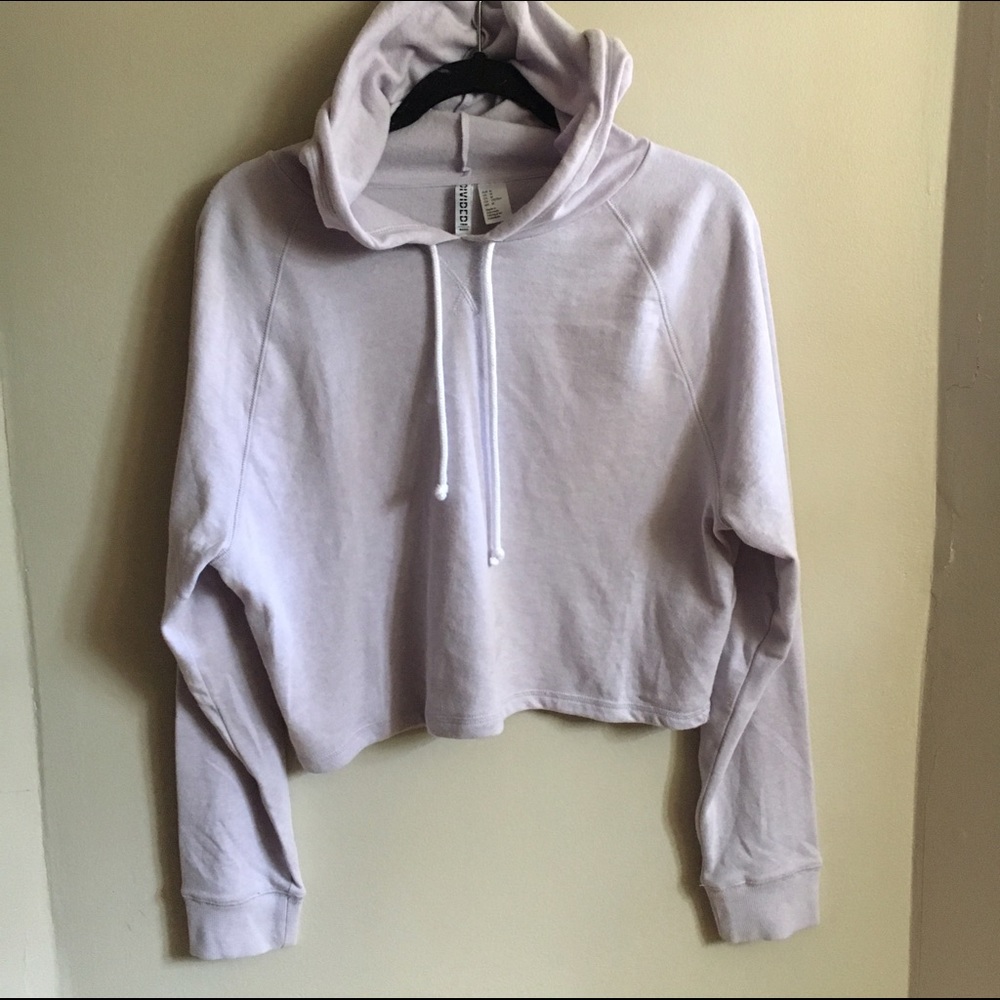 H&M Lavender crop hoodie