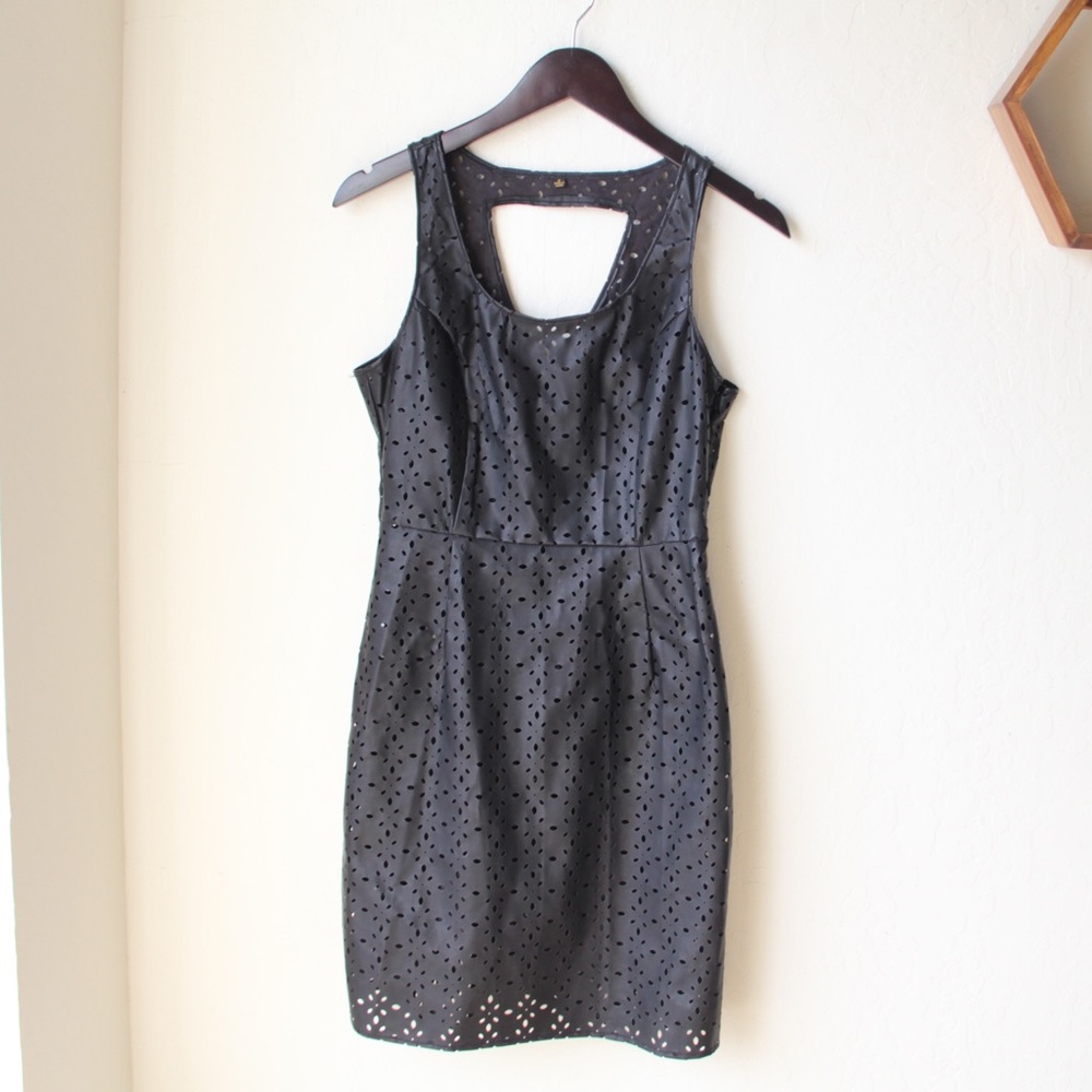Black Perforated Mini Dress
