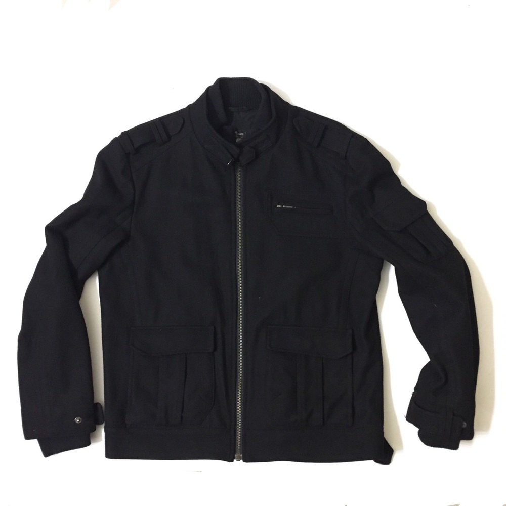 INC | Men's Large black wool coat