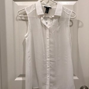 H&M sheer white button up tank (SZ: 4/S)