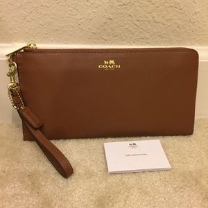 Coach Leather Corner Zip Wallet/ Wristlet
