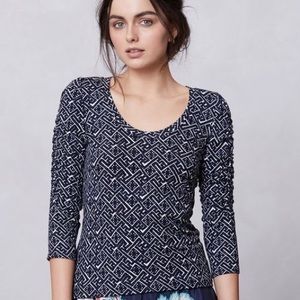 Anthropologie Dolan Navy Blue printed shirt M