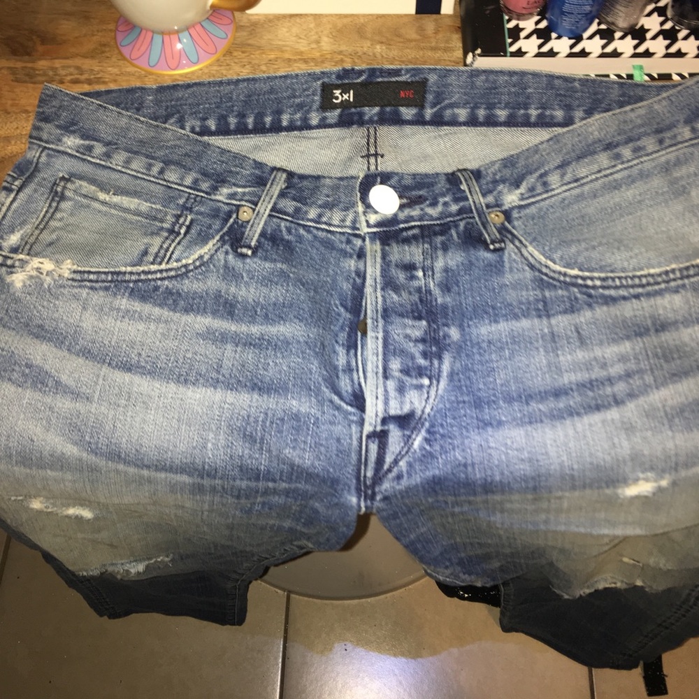 Custom denim stone wash/ hand sand/