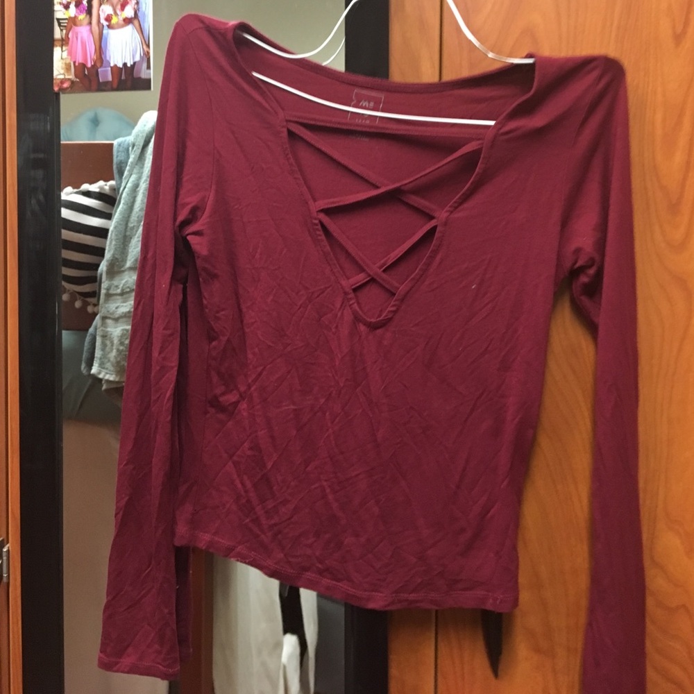 Red Criss cross long sleeve