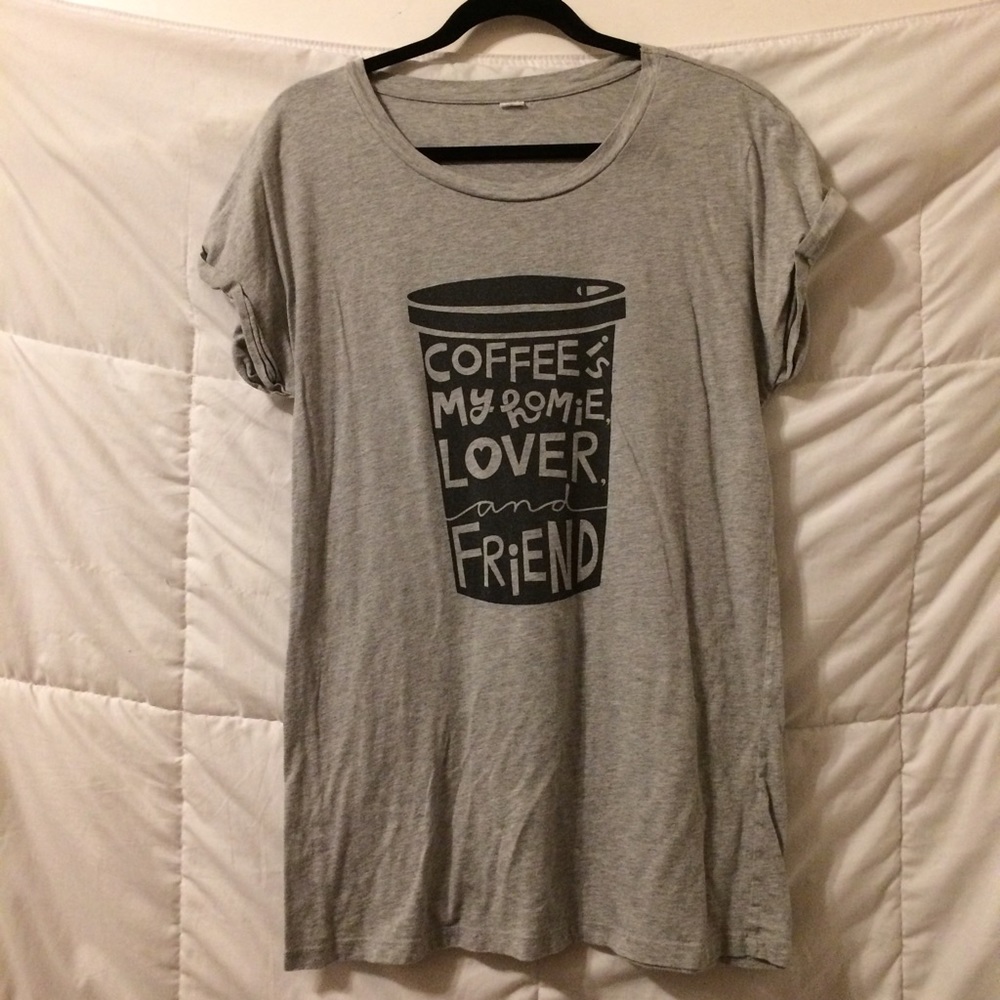 Coffee t shirt dress / over sized shirt