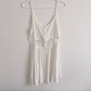 ✨ NEW Button Down White Lace Inset Waist Dress