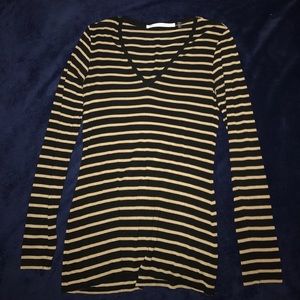 Black and Tan Striped Shirt