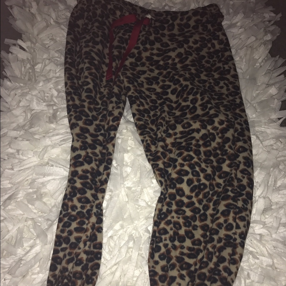 2 cheetah print pajama pants