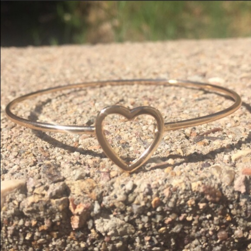 Gold Plated Heart Bangle