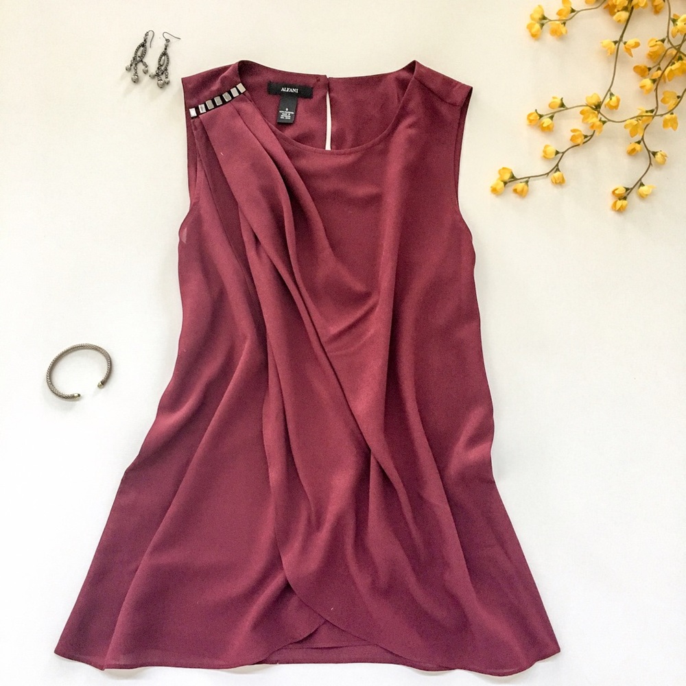 💥WEEKEND SALE💥Alfani burgundy chiffon top