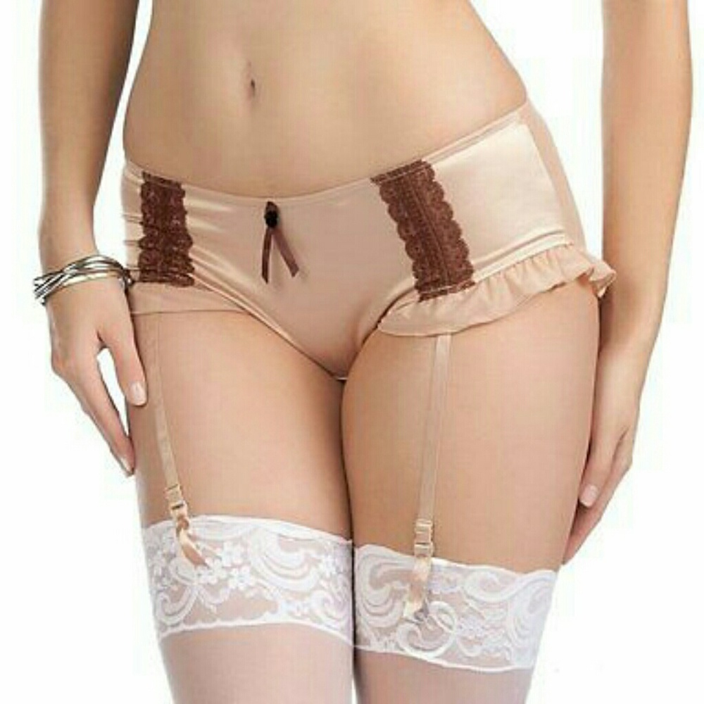 Tan Garter Panties