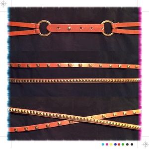 $13 TONIGHT ONLY! Double Strap Studded Skinny Belt